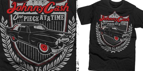 Johnny Cash - One Piece At A Time - T-shirt design by nikscarlett - Mintees