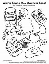 Food Items Coloring Sheet sketch template