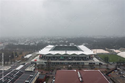 Aerial view of the Polish Army Stadium (Stadion Wojska Polskiego), home ...