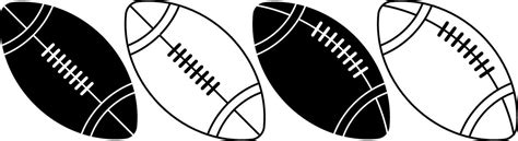 outline silhouette american football ball icon set isolated on white ...