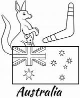 Educational coloring Sheet Australia flag sketch template