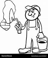 Worker With trowel Coloring Page Royalty Free Vector Image sketch template