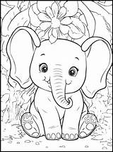 Schattige Dieren Kleurplaten Voor kinderen  Coloring Pages Elephant sketch template