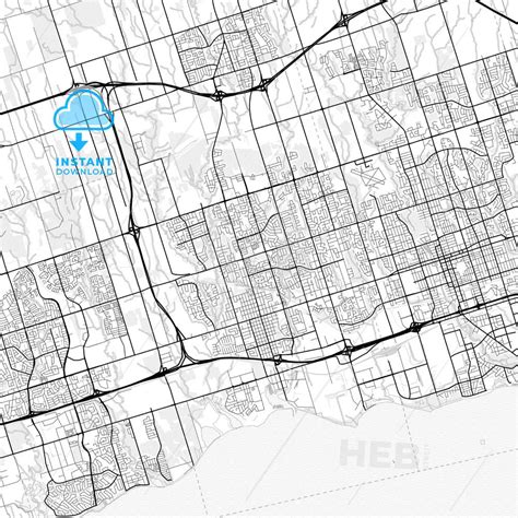 Nice bright vector map of Whitby, Ontario, Canada with fine structures for download. This ...