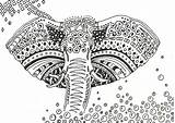 Tribal Elephant Coloring Pages For Adults  Home sketch template