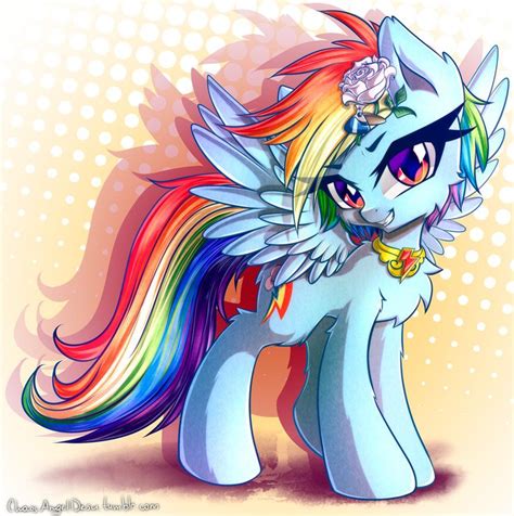 Commission - Rainbow Dash with a Flower by ChaosAngelDesu | Rainbow dash, My little pony ...