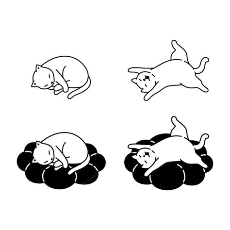 Premium Vector | Cat cartoon character calico kitten sleeping pillow pet in 2024 | Cat logo ...