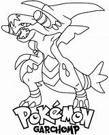 Garchomp coloring page Pokemon sketch template