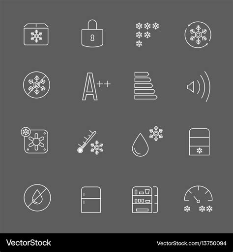 Freezing signs and freezer symbols refrigerator Vector Image