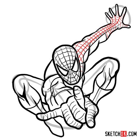 How to draw Spider-Man in jump - Sketchok easy drawing guides | Spiderman drawing, Drawing ...