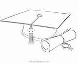 Graduation Cap Diploma Coloring Page For Kids  Free Day sketch template