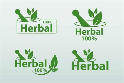 Green Herbal Logo Set 966064 Vector Art at Vecteezy