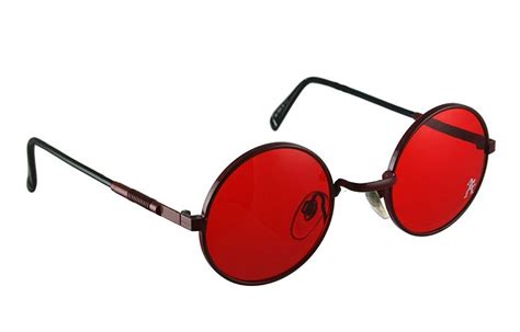 vintage sunglasses, dark red sunglasses with red lenses, unisex ...