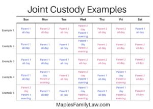 How to Create Joint Custody Schedules (With Examples) - Maples Family Law