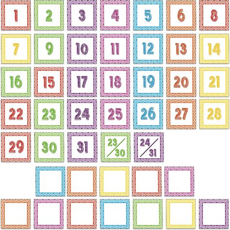 45 Pieces Scribbling Calendar Days Teacher Classroom Calendar Preschool ...