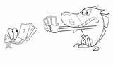 Zig And Sharko Playing Card Coloring Page  Free Printable sketch template