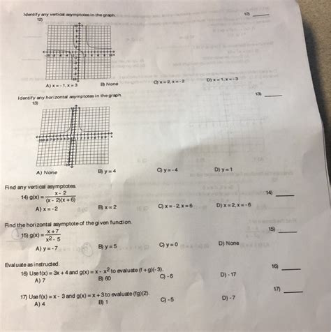 Solved Identify any vertical asymptotes in the graph. 12) A) | Chegg.com