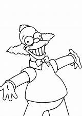 Simpsons Coloring Pages Krusty The Clown sketch template