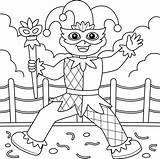 Mardi Gras Jester Boy Coloring Page For Kids 15656277 Vector Art At  sketch template