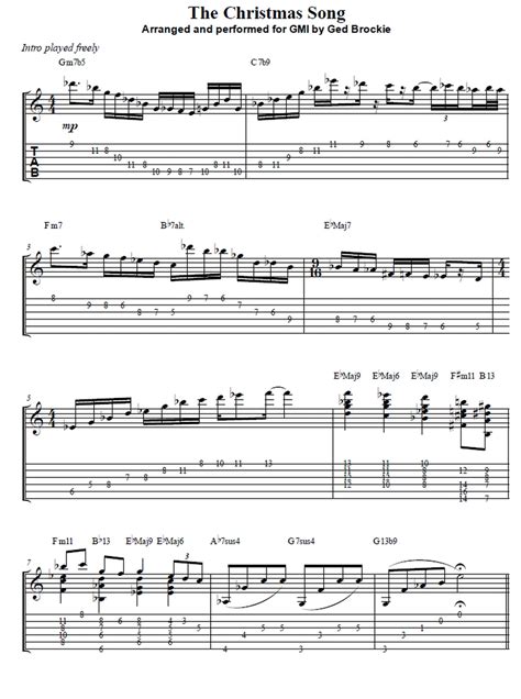 The Christmas Song Jazz Guitar Arrangement – GMI - Guitar and Music Institute Online Shop