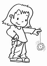 Little Girl Playing Yo sketch template