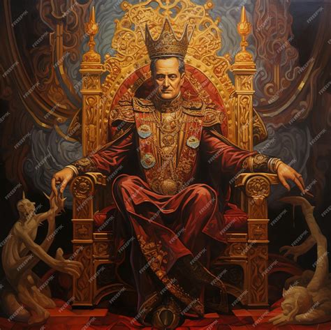 Premium AI Image | a painting of a man sitting on a throne.