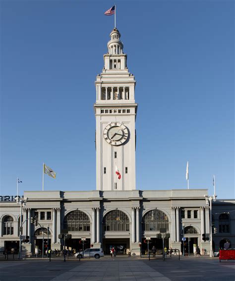 The San Francisco Ferry Building, a terminal for ferries, a marketplace ...