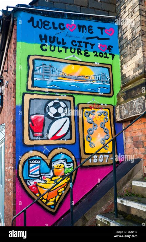 Street art mural Welcome to Hull City of Culture 2017 Stock Photo - Alamy