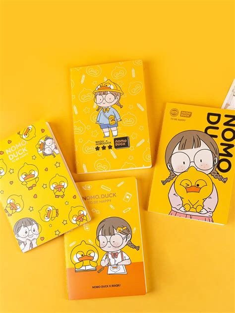 1pc Cartoon Duck Print Cover Random Notebook | Kids notebook cover ...