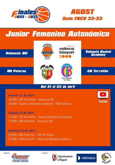 Poster Final Phase Junior Women's Autonomous Basketball 2023 - LaMarinaAlta.com