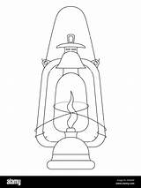 Lamp Kerosene Vector Illustration An old fashioned  sketch template