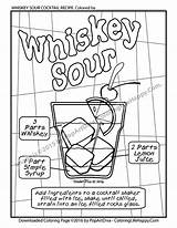 Whiskey Sour Cocktail Coloring Page sketch template