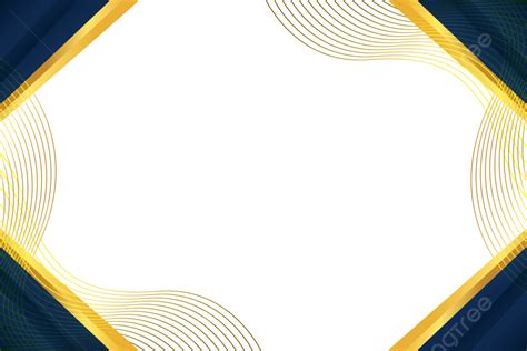 Simple Landscape Certificate Border With Wavy Lines In Gold Blue Color Vector, Certificate ...