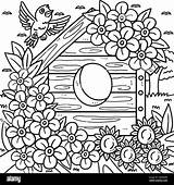 Birdhouse Coloring Pages Print sketch template