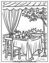 Restaurant Coloring Coloriage Pour Pages Para Colorear Printable  sketch template