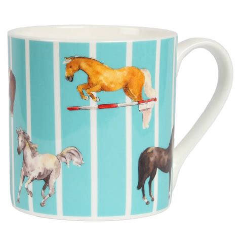 Teal Horse Mug Horse Gifts, Personalized Mugs, Fine Bone China, Creative Business, Coffee Cups ...