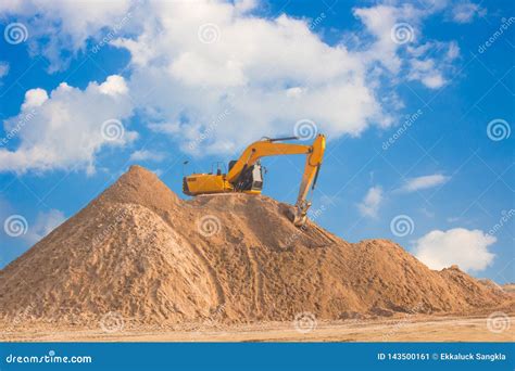 Excavators Work On Soil Piles For Construction Royalty-Free Stock Photo | CartoonDealer.com ...