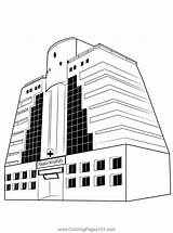 Hospital Building Coloring Page sketch template
