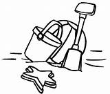 Bucket And Shovel Coloring Page Sketch Coloring sketch template