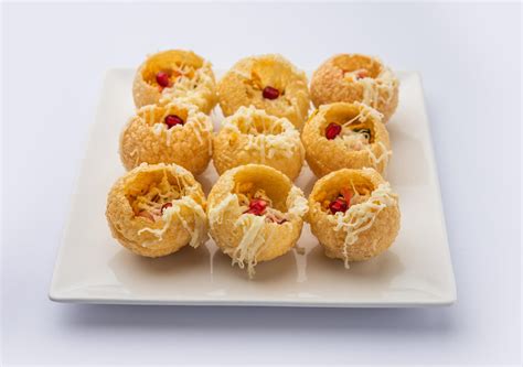 Cheese Pani Puri 16584536 Stock Photo at Vecteezy