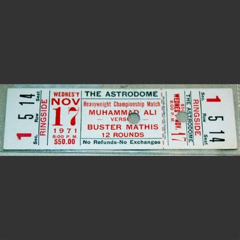 Muhammad Ali Memorabilia - Gallery - Boxing Tickets - 1970 to 1979