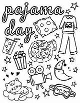 Pajama Day Coloring Page sketch template