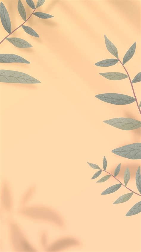 Pastel orange shadowed leaves psd aesthetic banner | free image by rawpixel.com / bird ...