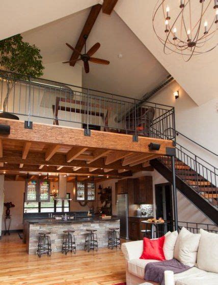 Living room desgn loft railings 50 Ideas | Barn house interior, House ...