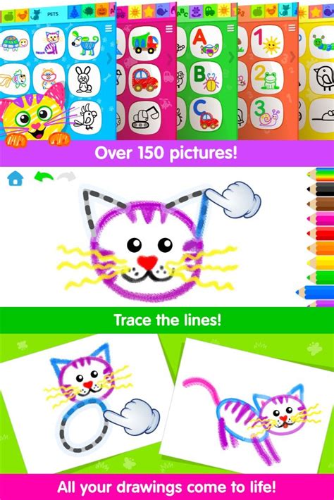 Drawing Academy Games for Kids Toddlers Apps Bini Bambini | Drawing games for kids, Learning ...