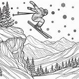 62  Free Printable Ski Coloring Pages Skiers Mountains sketch template