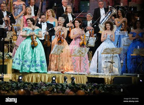 Madrid, Spain. 14th Mar, 2023. Members of the Johann Strauss-Andre Rieu Orchestra, performs ...