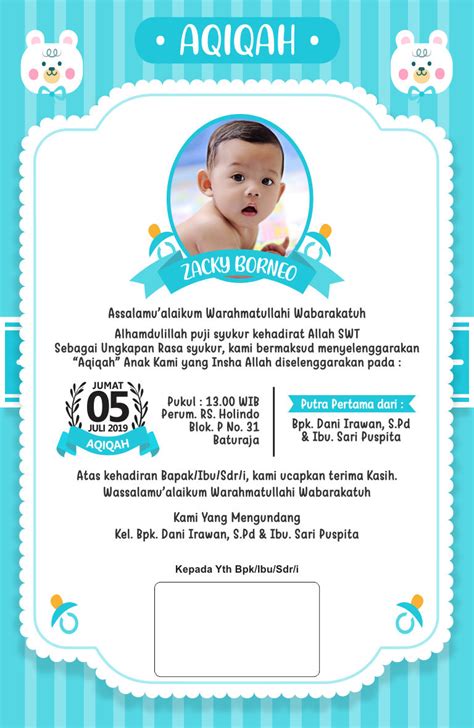 Free 50 Desain Undangan Aqiqah dan Tasyakur Anak CorelDraw CDR - TUTORiduan.com