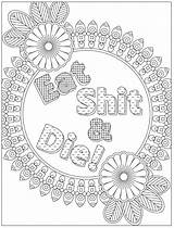 Eat Sht & Die Printable Coloring Page Curse Word DIY Color  sketch template