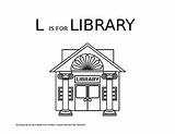 Library Building Coloring Pages sketch template